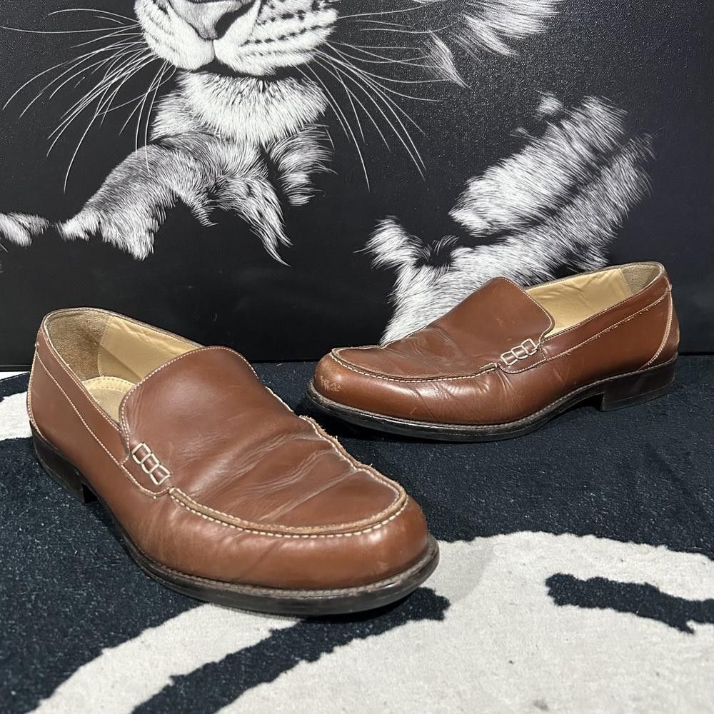 Johnston & Murphy Cresswell Venetian Loafer Shoes Men 11.5M Brown Leather Formal